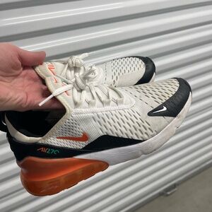 Nike Air Max 270 White and Black with Orange Accents